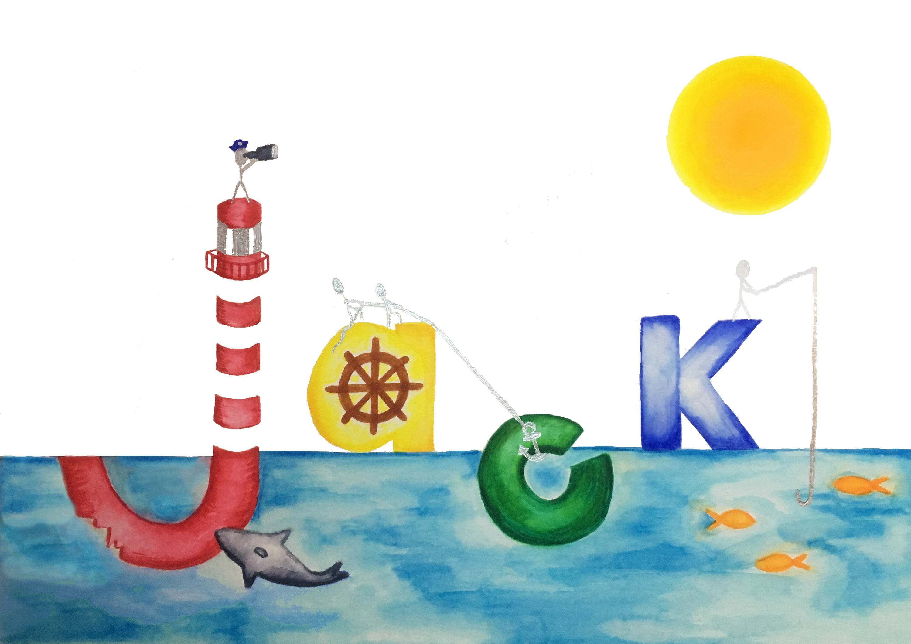 Nautical themed name art